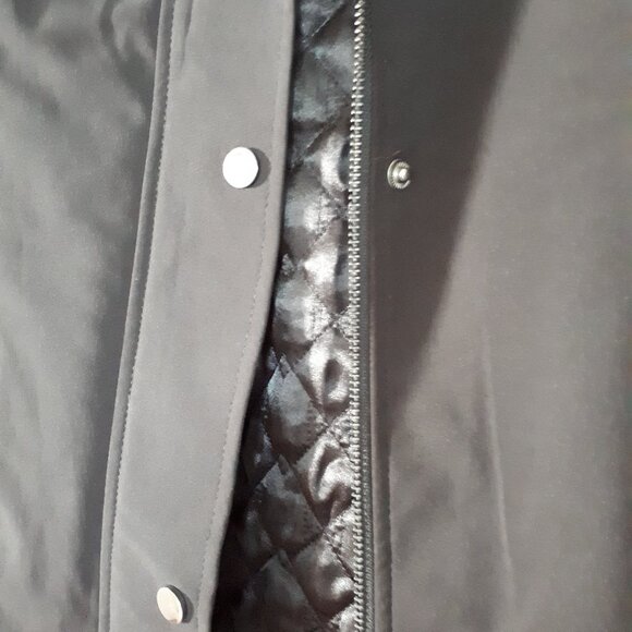 Coat - Black - Size XL - Leather details with zipper and snap closure front - Picture 6 of 7